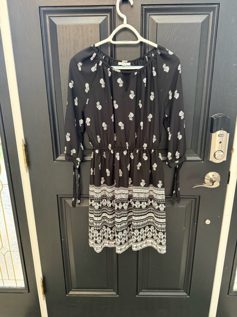 Maurices Black & White Printed Midi Dress